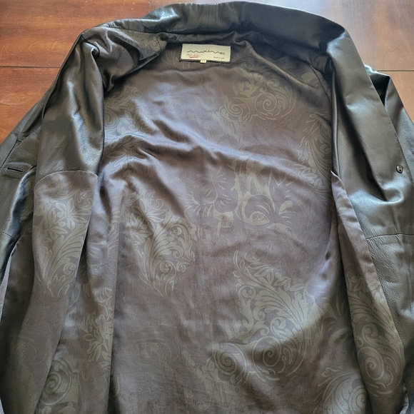 Vtg Leather Jacket Italian Black Size 14 - Picture 9 of 11